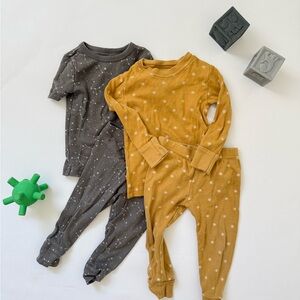 Little planet + Little Co Yellow and Gray Pajama Set